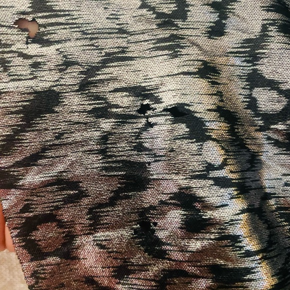 CHIC Isabel Marant silver leopard print mini lame long sleeve dress size 38 - Picture 7 of 13